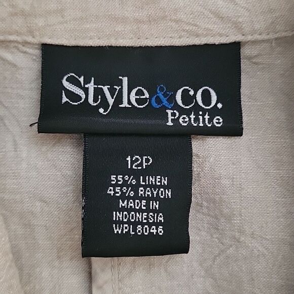 Style & Co linen blazer Size 12P - Picture 7 of 9
